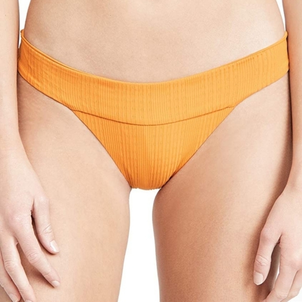 L*Space Veronica Ribbed Bikini Bottoms Mandarin